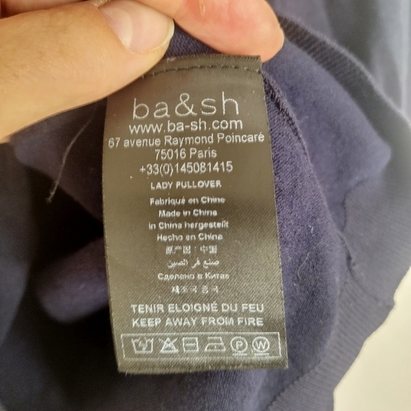 Ba&sh sera button up jumper navy sz M - Picture 7 of 11